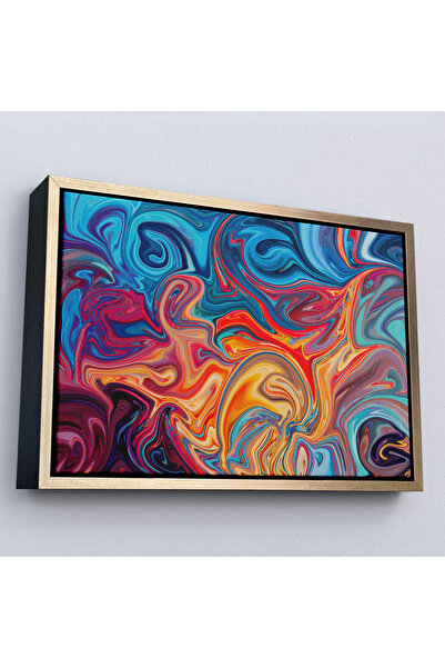 Oxyteez Tablou cu model de marmură colorat cu cadru din lemn-7204