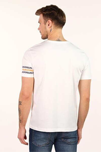 Arma Чоловіча біла футболка з коміром-стійкою Y22344400801