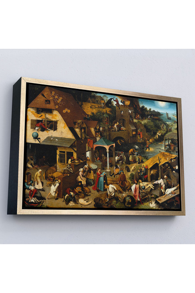 Oxyteez Vârstnicul Pieter Brueghel într-un cadru de lemn - Proverbe olandeze ...