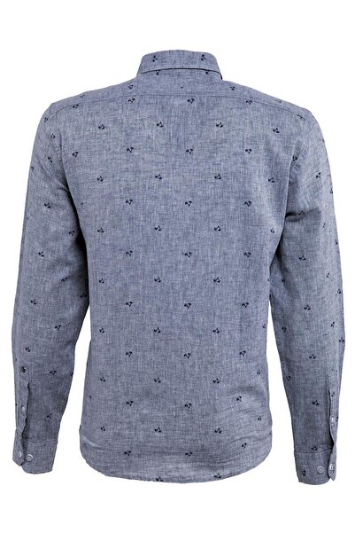 Arma Чоловіча сіра лляна сорочка Y21485115801