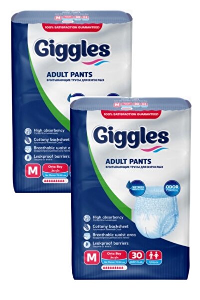 giggles Külotlu Yetişkin Hasta Bezi Orta Boy M Beden 30 Lu X 2 Adet