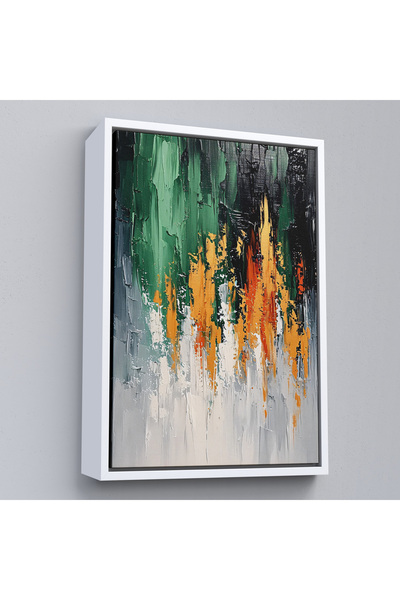 Oxyteez Pictură în ulei cu cadru din lemn Aspect pictură abstractă-7633