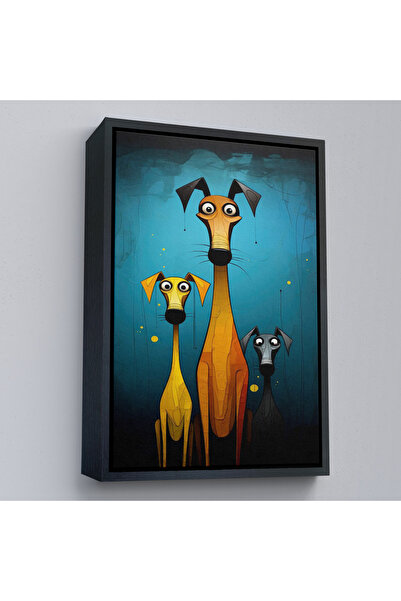 Oxyteez Tablo-7687 de familie de câini nebun cu cadru din lemn