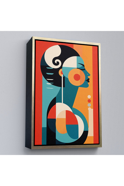 Oxyteez Tablou de femeie frumoasă vintage cu cadru din lemn-7529