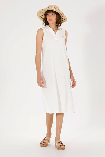 U.S. Polo Assn. Ecru Polo Collar Women's Knitted Dress -50263593-vr019