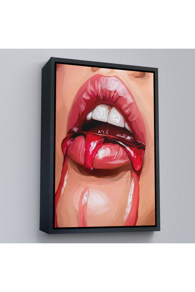 Limitless Sexy Lip Table with Wooden Frame-7698