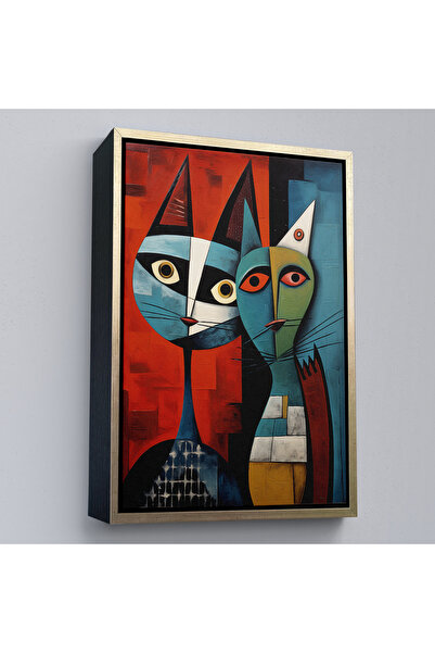 Oxyteez Stil Pablo Picasso cu cadru din lemn - Pictură abstractă colorată de ...