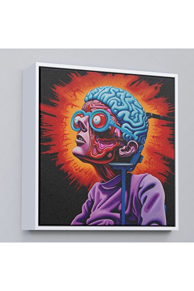 Oxyteez Diagramă de structură detaliată a creierului uman cu cadru din lemn-8328