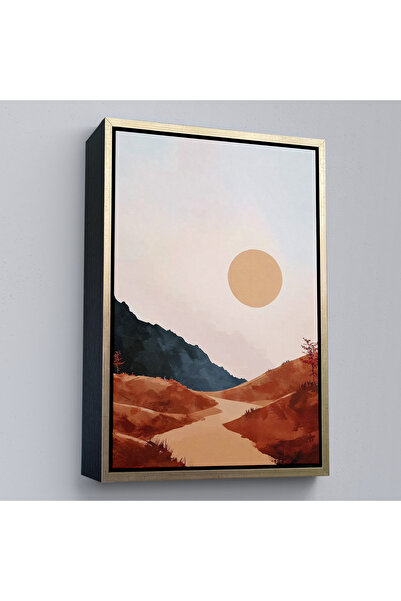 Oxyteez Peisaj solar între munții cu cadru din lemn Tablo-7594