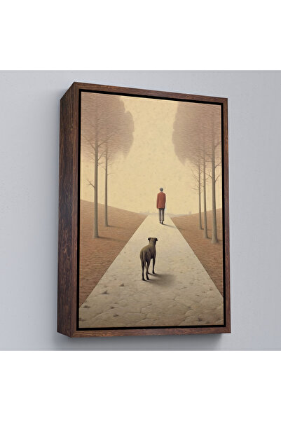 N NOXXO Omul singur care merge pe eternitate cu cadru din lemn Tablo-7520