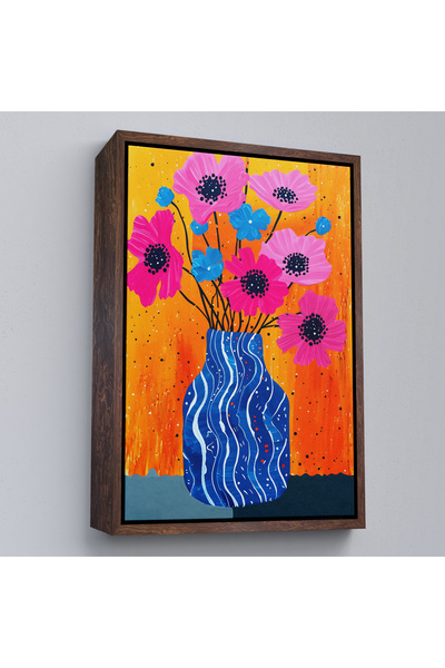 Oxyteez Flori în vază cu cadru din lemn Tablo-7560