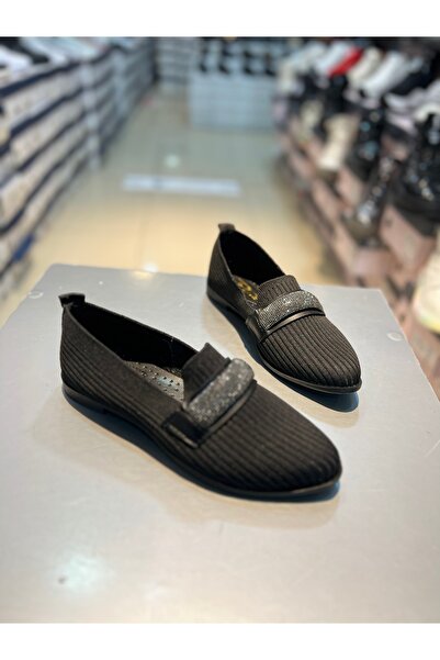 Hacıoğlu Ayakkabı Balerini de damă Punto Knitwear Stoned Plain