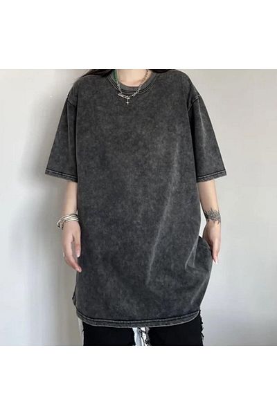 Köstebek Anthracite Vintage Streetwear Unisex T-shirt από ύφασμα που πλένεται