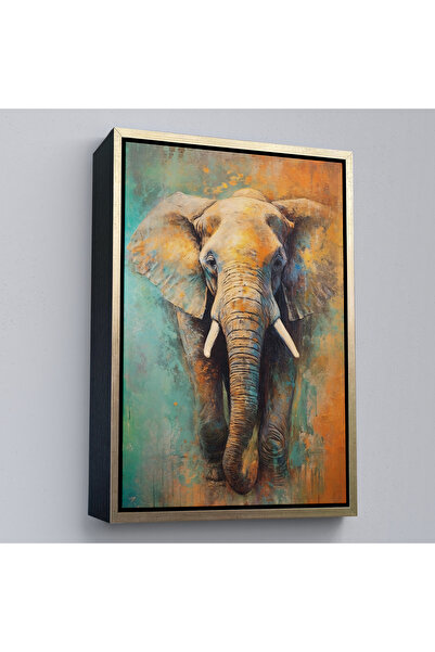 Home Pictură elefant care merge cu cadru din lemn-7505