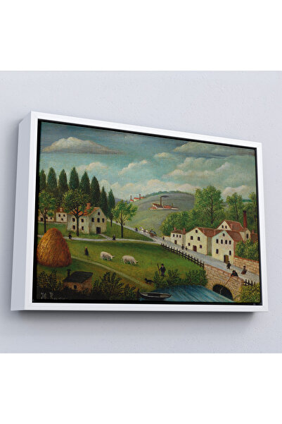 Oxyteez Rousseau cu rama din lemn - Pictura pastorala cu carucioare pentru be...