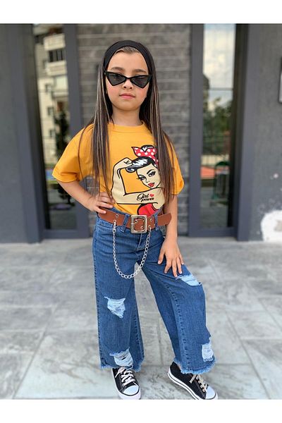 KOKOŞ BEBEK Girls Spanish Chain Detailed Suit