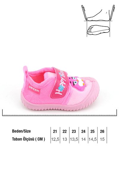 GEZER Winter Velcro Adjustable Comfortable Sole Happy Birds Baby Girls Slippers Shoes