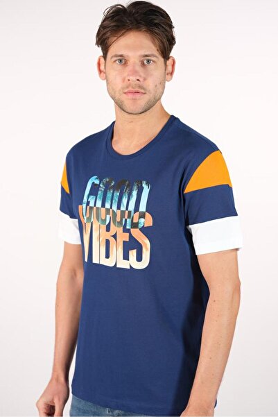 Arma Чоловічий футболка з коміром-стійкою Indigo Y22344400201