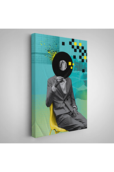 Oxyteez Tablou Pop Art cu cadru din lemn Head Man-7877