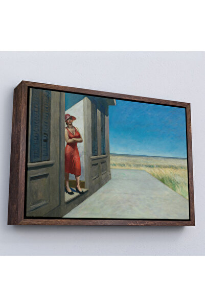 Oxyteez Edward Hopper cu cadru din lemn - Pictură de dimineața din Carolina d...