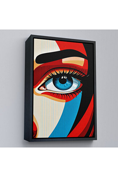 TAKI DERYASI Femeie cu ochi frumoși cu cadru din lemn Tablo-7908
