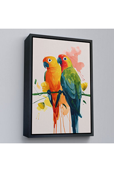 Oxyteez Pagani colorate pe ramură cu cadru din lemn Tablo-7566