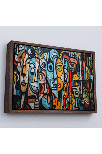 TAKI DERYASI Tablou Graffiti Cubism cu Cadru din Lemn-7227