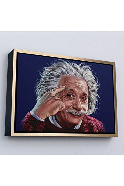 TAKI DERYASI Pictură Albert Einstein cu cadru din lemn-7252