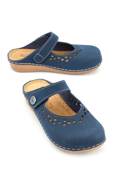 GEZER Genuine Leather Women's Summer Slippers - Velcro Insole