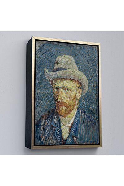 Home Vincent Van Gogh cu cadru din lemn - Pictură de autoportret cu pălărie de paie-7481