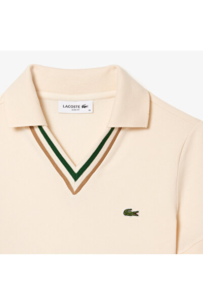 Lacoste Γυναικείο πόλο με λαιμόκοψη εφαρμοστό σε λευκό χρώμα