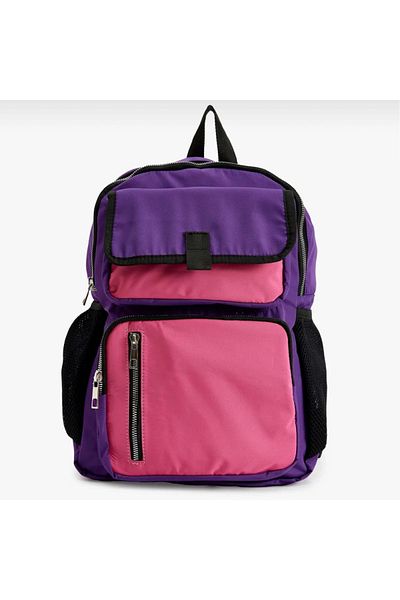 Köstebek Four-Compartment Purple-Pink Backpack - with Water Bottle Compartment
