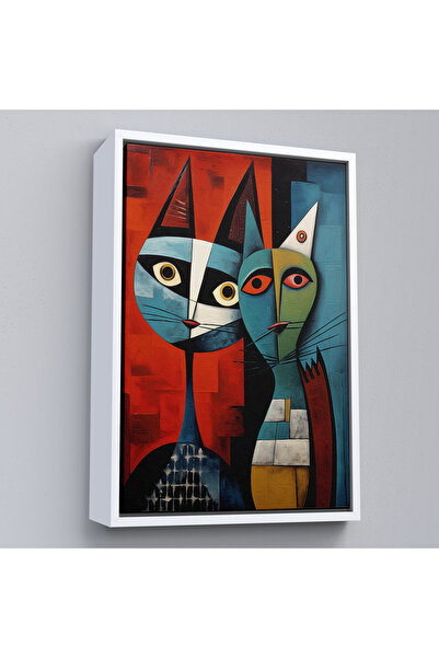 Oxyteez Stil Pablo Picasso cu cadru din lemn - Pictură abstractă colorată de ...