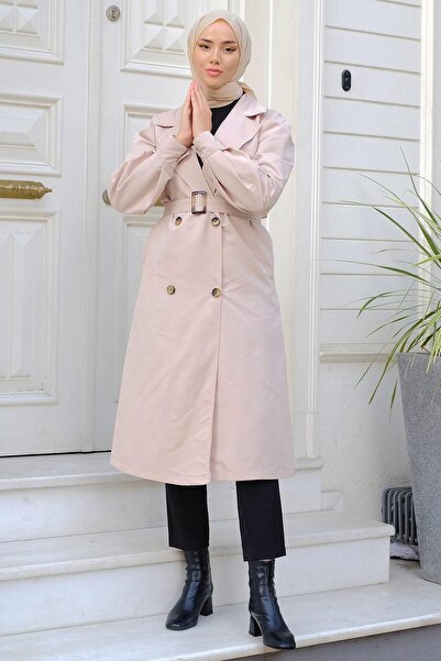 hafsamina Тренчкот з рукавами з складками HM2260