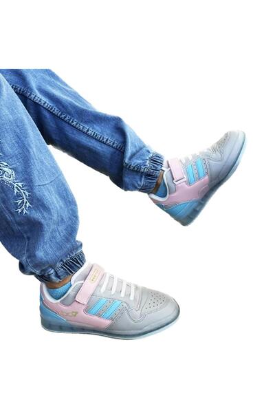 Best Of Bestof Jordan Sneaker Gri Pembe Mevsimlik Kız Çocuk Spor Ayakkabı