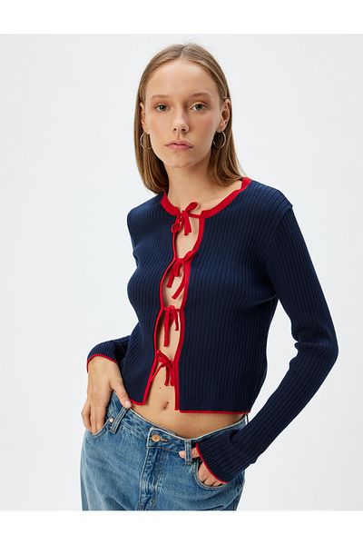 Koton Pletené zboží Cardigan Motýlek s dlouhým rukávem Basic