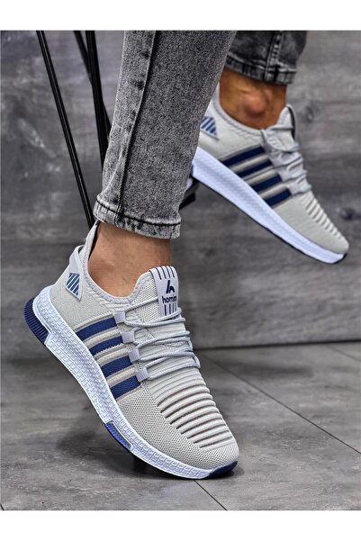 homiro Чоловічі трикотажні спортивні кросівки - на шнурівці, колір льоду-індиго