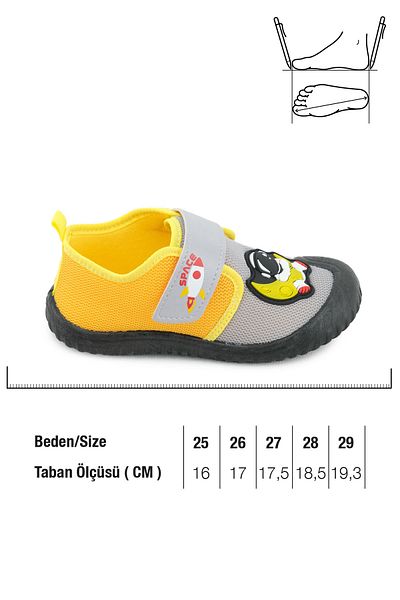 GEZER Yazlık Erkek Çocuk Pvc Taban Cırt Cırtlı Ayarlanabilir Keten Günlük Ayakkabı