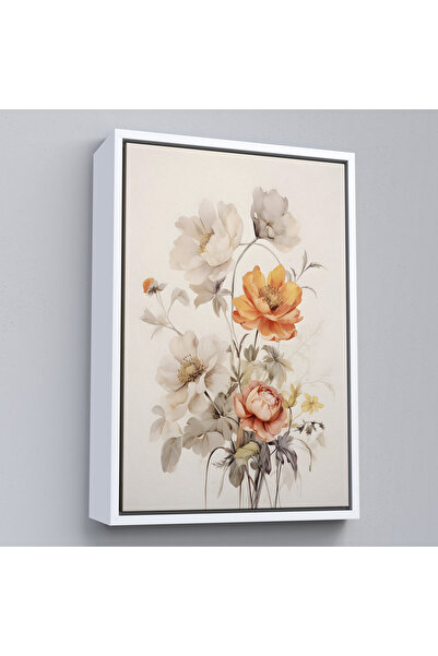 Home Tablo cu flori moi cu rama din lemn-8035