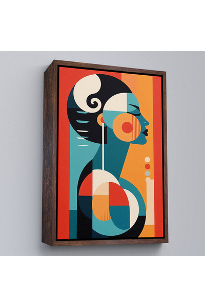 Oxyteez Tablou de femeie frumoasă vintage cu cadru din lemn-7529
