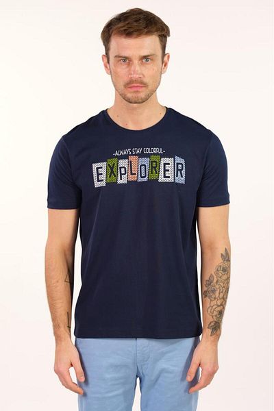 Arma Ανδρικό μπλουζάκι Navy Blue Crew Neck Y 22344401501