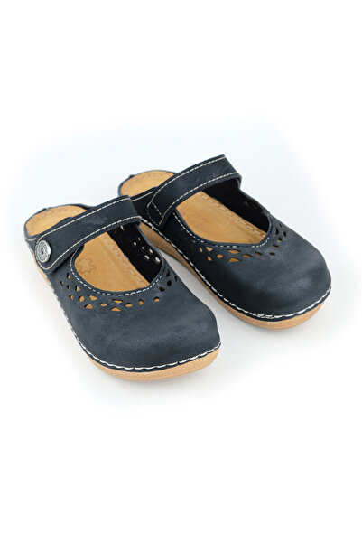 GEZER Yazlık Kadın İç Tabanı Hakiki Deri Cırt Cırtlı Terlik