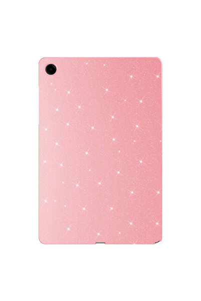 zore Galaxy Tab A9 Plus Glittery Shiny Look Compatible Zore Tablet Cotton Case-Pink