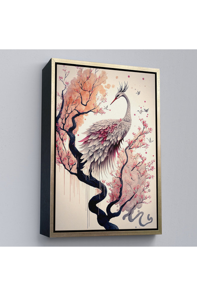 Oxyteez Tablou frumos de garou pe lemn de Sakura cu rama din lemn-7911