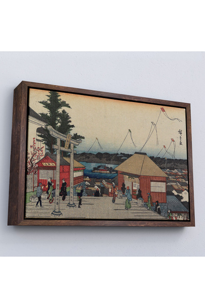 Oxyteez Hiroshige cu cadru din lemn, pictură în templul Tenjin din Yushima-7028