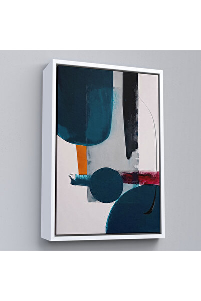 TAKI DERYASI Pictură în ulei în tonuri albastre cu cadru din lemn-7608