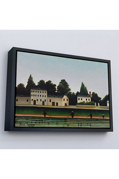 Oxyteez Henri Rousseau cu cadru din lemn - Pictură peisaj și patru pescari-7041