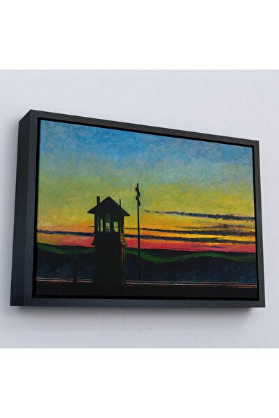 Oxyteez Edward Hopper με ξύλινο πλαίσιο - Πίνακας ηλιοβασιλέματος στον σιδηρό...