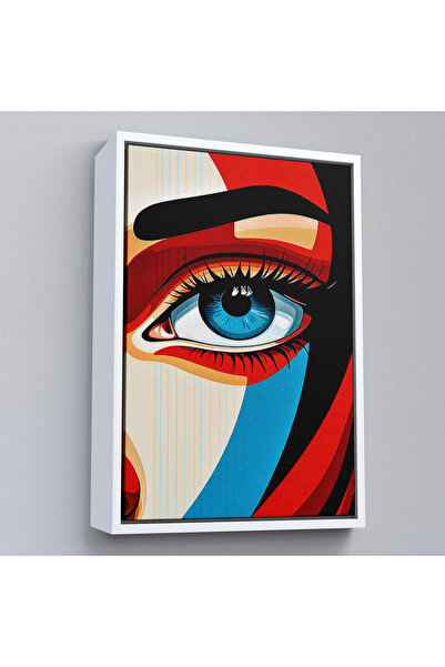 TAKI DERYASI Femeie cu ochi frumoși cu cadru din lemn Tablo-7908