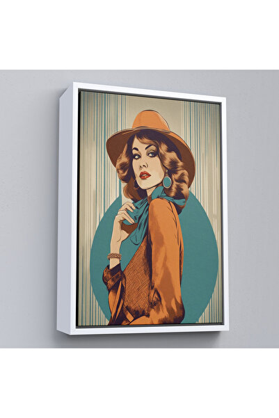 Oxyteez Tablou frumos retro pentru femei cu cadru din lemn-8069